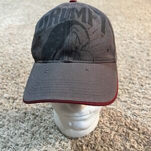 Disney Parks‎ Grumpy Hat Baseball Cap 7 Dwarfs Gray & Red Adjustable Strap Back